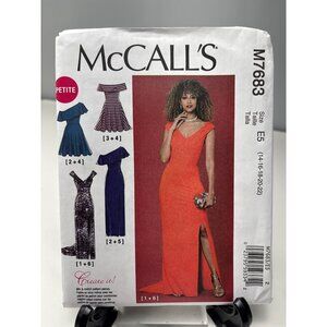 McCalls M7683 Womens Sewing Pattern Dress Size 14-16-18-20-22 Uncut